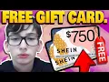 Free Shein Gift Card Codes 2026 How to get a FREE 750 Shein Gift Card NEW METHOD