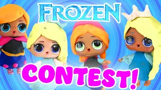 LOL Surprise Dolls Frozen Disney Princess Play-Doh Contest! With Splash Queen! | LOL Dolls Families