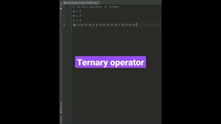 Ternary operator in python