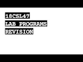 18CSL47 LAB PROGRAMS revision pdf VTU 4th SEM CSE