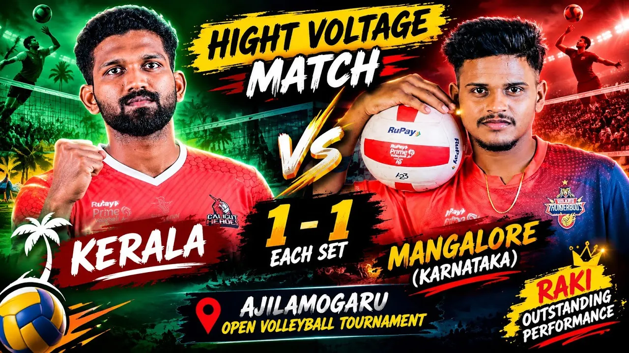 Kerala vs Karnataka( Mnglr )🔥highlights✅ Open volleyball tournament at Ajilamogar,📍