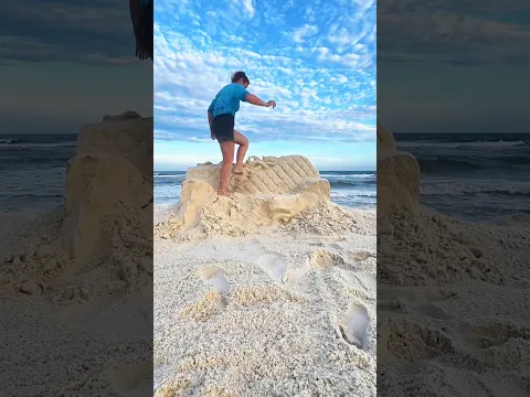 She Spent 5 Hours Building This Sand Sofa… Then Destroyed It 😳 #shorts
