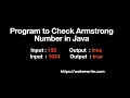 Program to Check Armstrong Number in Java Programming Tutorials