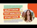 Must Know Text Analysis Study Trick for VCE English