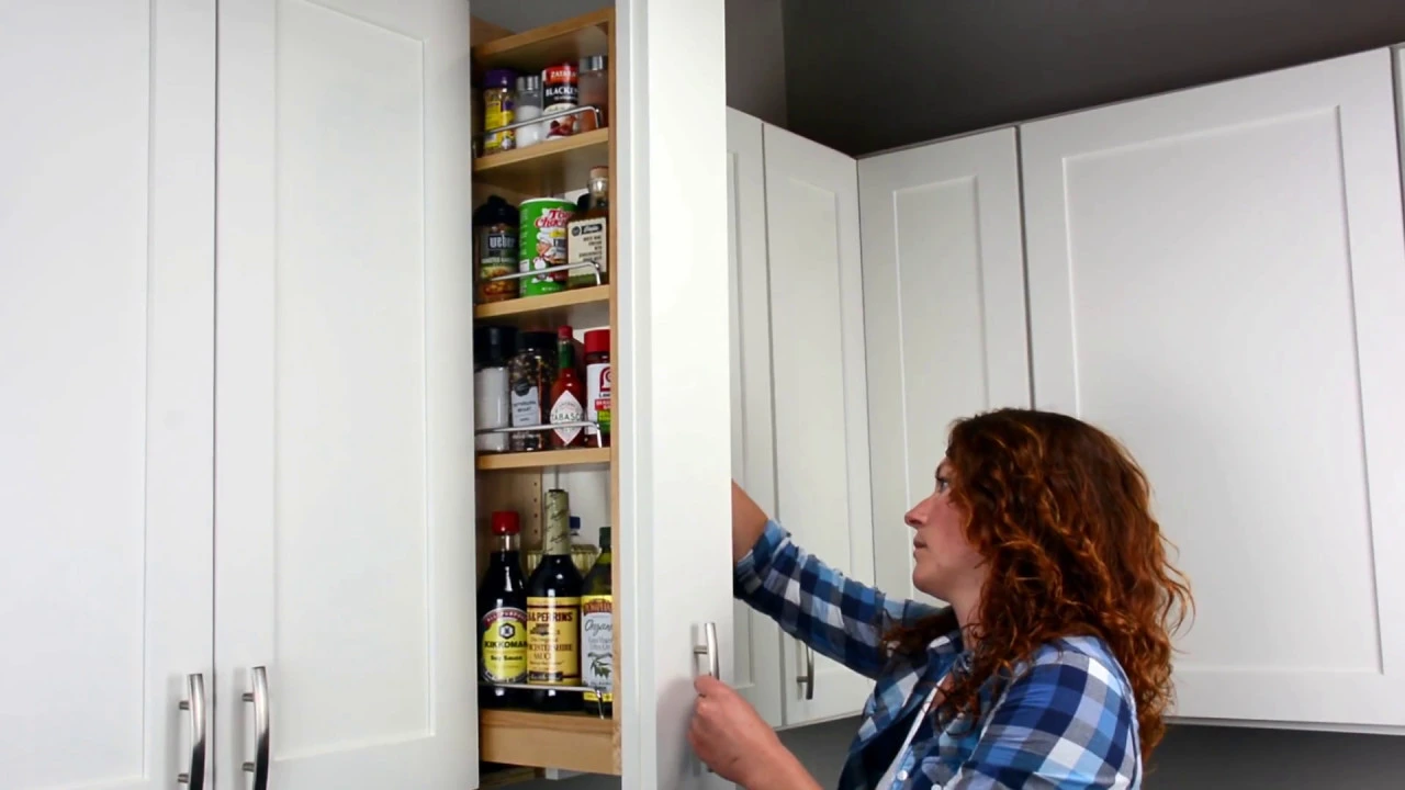 Pull-out Storage Cabinet Pull-out Spice Rack Shelves CliqStudios