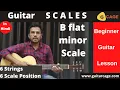 B flat minor scale Scale patterns on All strings