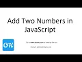 How to Add Two Numbers in JavaScript using Function Textbox in HTML prompt result OKTests com