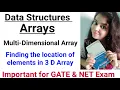 Address Calculation in 3D Array Multi-Dimensional Array Row Major Order Column Major Order Lec - 15