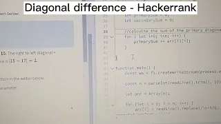Crush the Hackerrank Diagonal Difference in 2 minutes JAVASCRIPT Quick Code Mastery