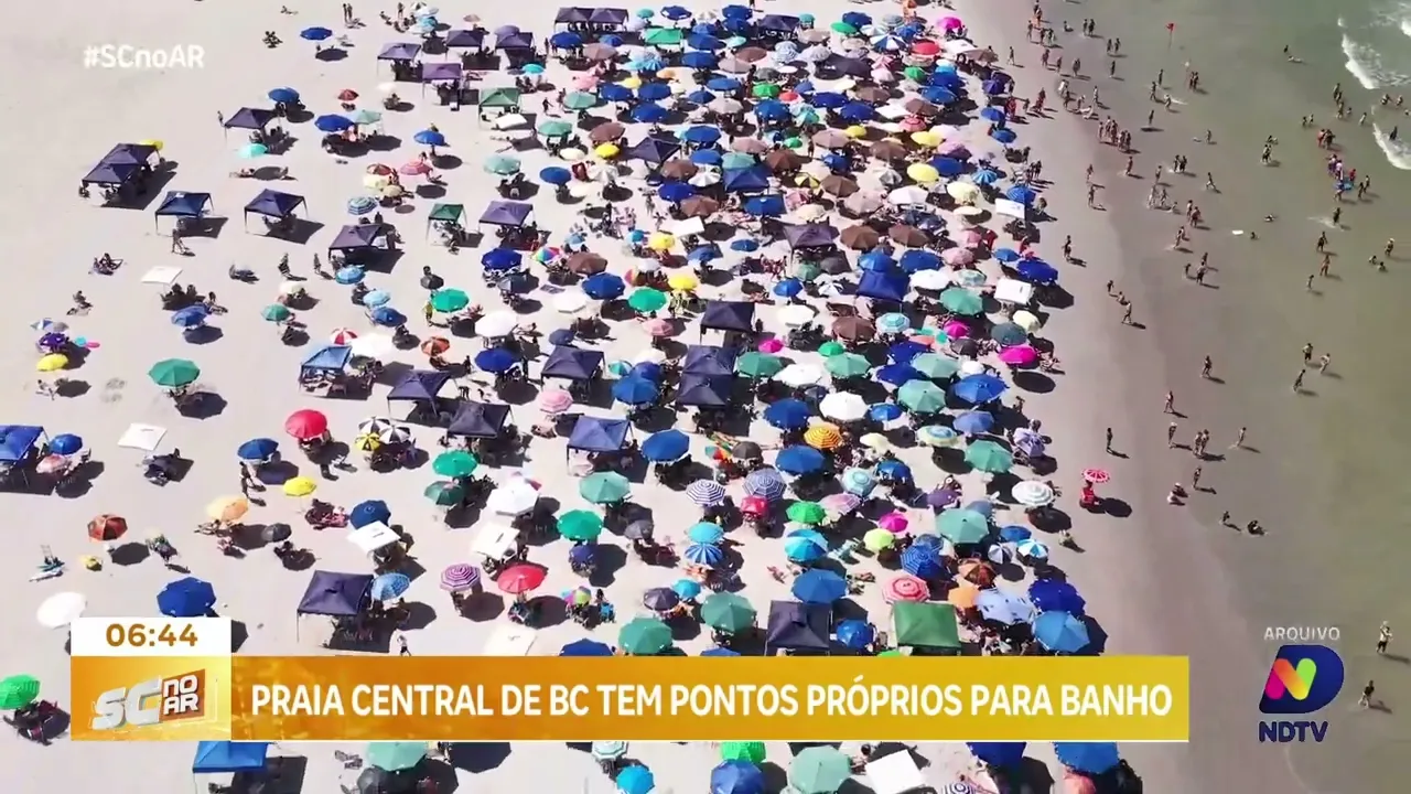 Relatório de balneabilidade: praia central de Balneário Camboriú com pontos próprios para banho