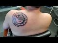 3D clock tattoo on back by Boris Kuryakin October 05 2019