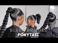 Sleek Mid High Braided Ponytail Natural Mold Iamroxybennett Ponytails