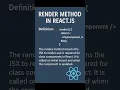 Render method in react js beginners learning technologies tutorials frontend Code - Sphere