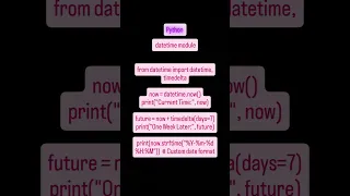 Python datetime Module Working with Dates Times Formatting