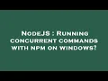 NodeJS Running concurrent commands with npm on windows