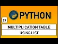 program for multiplication table for n numbers in python