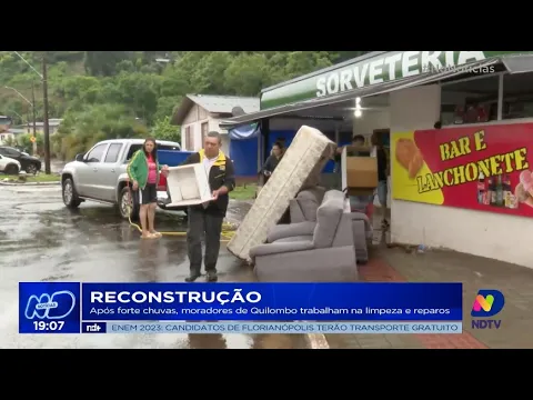 Moradores de Quilombo continuam trabalhos de limpeza e reconstrução após fortes chuvas