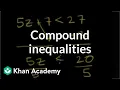 Compound inequalities Linear inequalities Algebra I Khan Academy