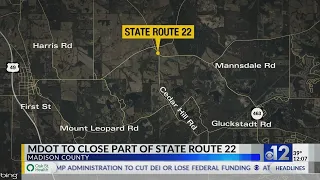 Lane closures set for State Route 22 in Madison County