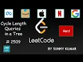 Cycle Length Queries in a Tree 2509 LeetCode Graphs Leetcode Weekly Contest 324