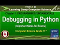 Debugging in Python Class 11 Python Debugger pdb Python IDLE FBISE New Edition Book Python