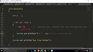 Jump Statement Continue in Java Program