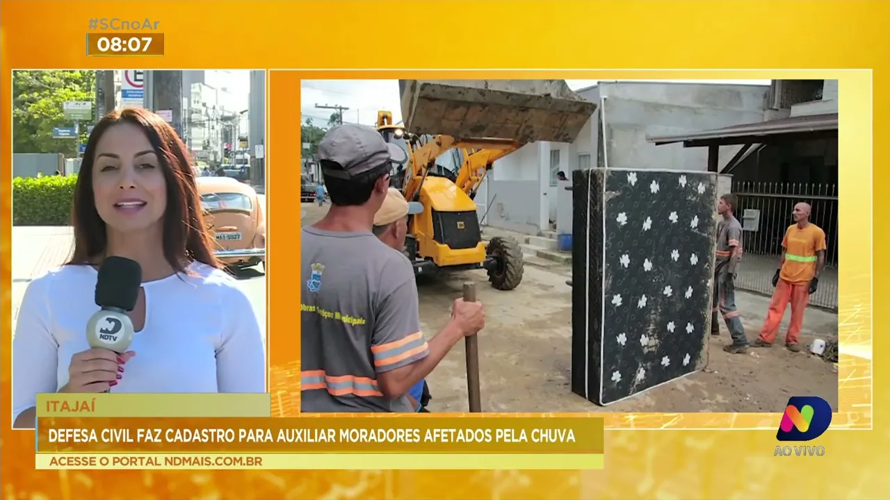 Defesa Civil faz cadastro para auxiliar moradores afetados pela chuva em Itajaí