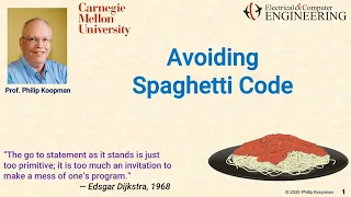 L09 01 Avoiding Spaghetti Code Title