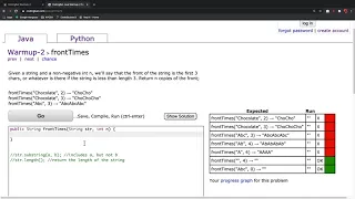 CodingBat WarmUp 2 frontTimes