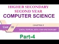 12th Standard New Syllabus Computer Science Tamilnadu Chapter - 9 Python Set and Dictionary Part