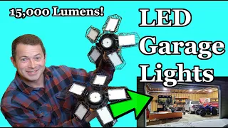 Deformable LED Garage Lights - Super Bright 15k Lumens