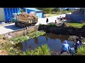 Download Lagu Nicely SHow PROCESS Start LANDFILL FLOODED POND By EXPERT Skill DOZER Driver \u0026 5Ton Dump Truck.