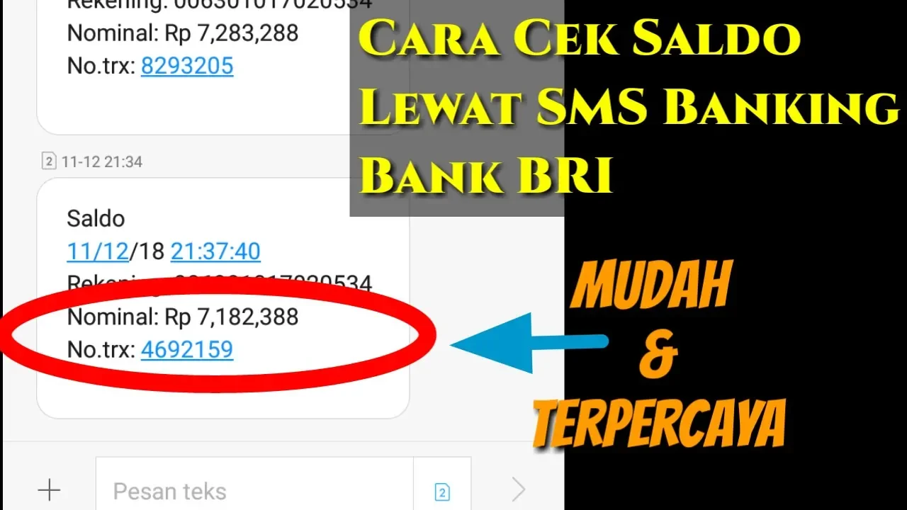 Cara transfer SMS banking BRI. 
