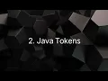 Basics - Java Tokens