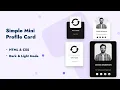 Simple Mini Profile Card using HTML CSS Light Dark Mode