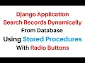 Stored Procedure In Django Search Data With Radio Button Value