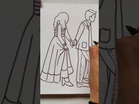 Quick simple and easy drawing of a beautiful Couple 💖