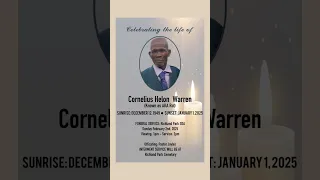 Cornelius Helon Warren Funeral Announcement