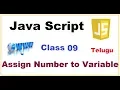 How to Assign Number to Variable Number Data Type JavaScript Telugu VLR Training Class 09