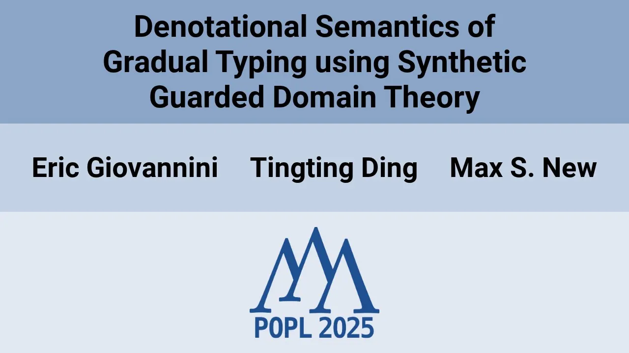 [POPL'25] Denotational Semantics of Gradual Typing using Synthetic Guarded Domain Theory