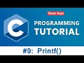 C Programming Tutorial in Hindi For Beginners Part-9 Printf function printf in C Programming