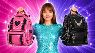 ALUNO BOM VS ALUNO MAU NA ESCOLA! 💗💜 Truques E Artesanatos Incríveis! || 123 GO! GOLD