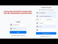 Login and register with secure md5 password encryption using PHP
