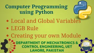 Python Programming Basics to Advanced Local and Global Variables LEGB Rule Lab 18P-2