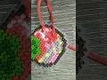 Strawberry cross stitch keychain