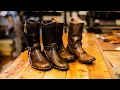 UNSUNG HOUSE Engineer Boots in Wickett Craig Hand Dyed Latigo