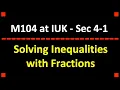 Solving Inequalities that Contain Fractions College Algebra Algebra 1