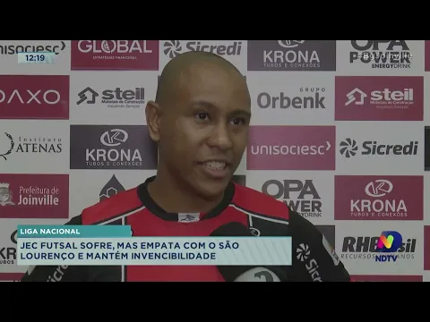 Liga Nacional: JEC Futsal sofre, mas empata com São Lourenço e mantém invencibilidade