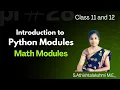 Introduction to Python Modules Class 12 Math Modules Computer Science IP math fabs