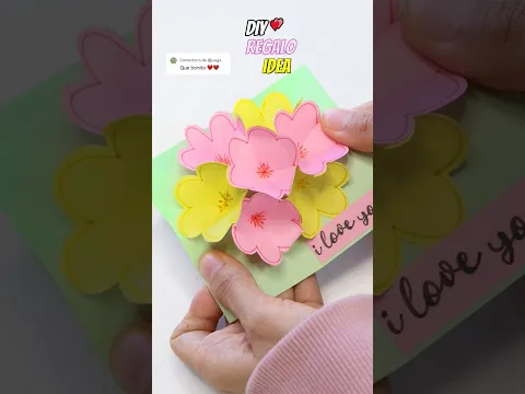 Manualidades para regalar 💖 Tarjeta pop up de flores #diy #manualidades #ideas #regalo #shorts#craft
